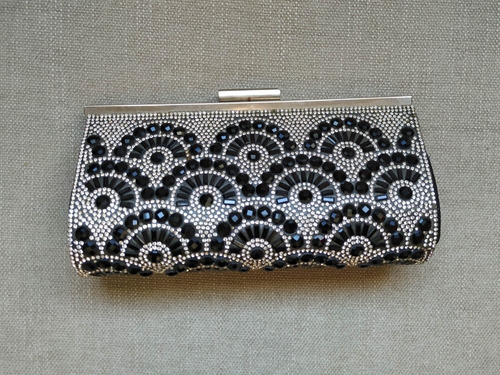 Cartera De Fiesta Piedras Negras Y Stras