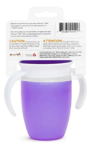 Taza de entrenamiento Munchkin Smooth Purple con tapa, 210 ml