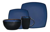 Comprar Set De Vajilla Gibson Soho Lounge, Cuadrado, Azul