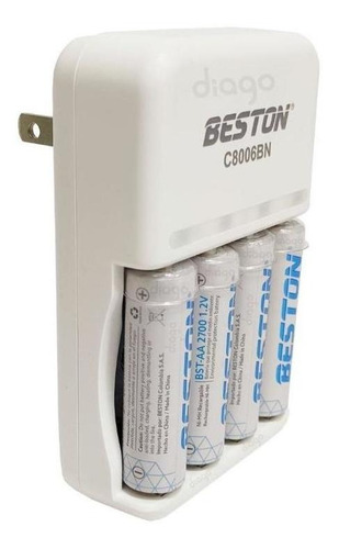 Cargador Beston + 4 Pilas Aa 2700mah