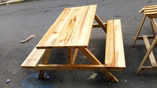 Imagen 5 de 7 de Mesa Picnic, Jardin, Terraza, Camping, De Madera Furte