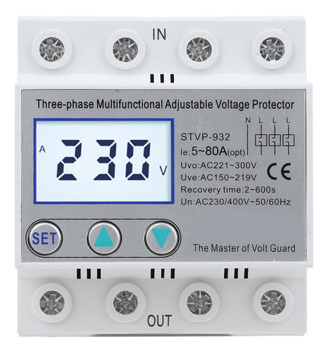 Protector De Voltaje Multifuncional Lcd Trifásico Ajustable