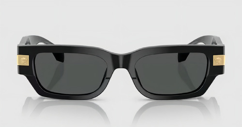 Óculos de sol Versace Ve4465 Xxl, cor preta com moldura de acetato padrão - Ve4465