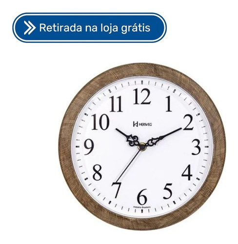 Relógio De Parede Quartz  Madeira 6658-323