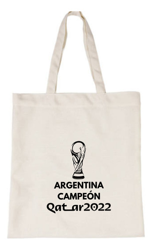 Bolsa De Tela Lienzo Tote Bag Argentina Campeón 2022 (4)