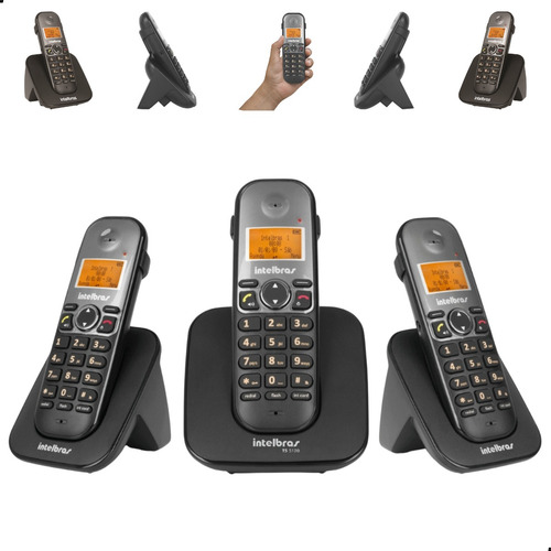 Telefone Sem Fio Ts5120 + 2 Ramal Intelbras Bina Consultorio