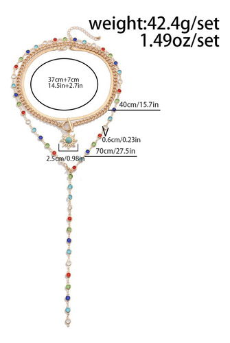 Juego De Collares Con Colgante De Sol De Cadena Larga De Cri