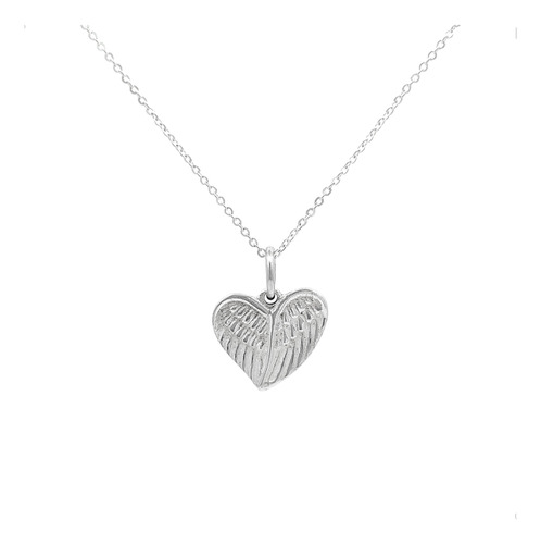 Collar Plata .925 Con Dije De Corazón Alas Mujer Agálea 