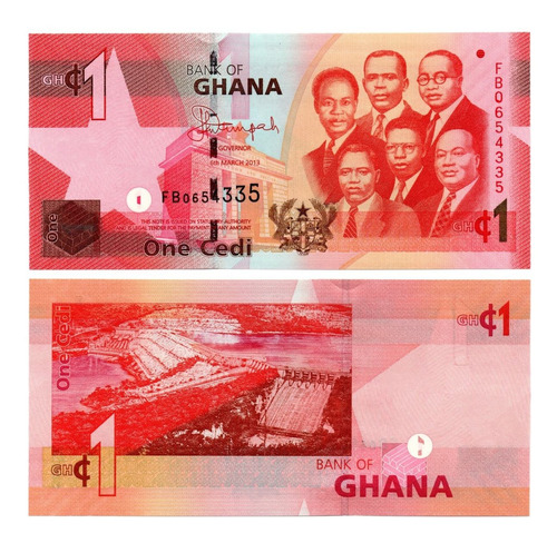 Imagen 1 de 1 de Ghana 1 Cedi Año 2013 Unc Numismatic Collection