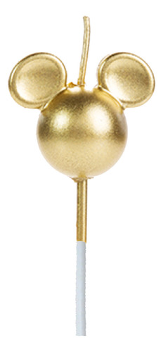 Vela Decorada Festa Mickey Dourado Decoração Aniversário