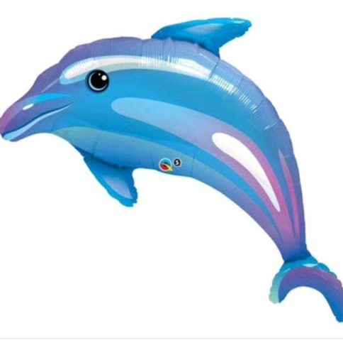 Globo Metalico Grande De Delfin 105 Cm Fiesta.