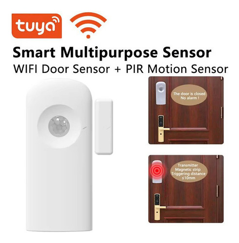 Sensor Magnético Y Pir 2 En 1 Tuya Smart Wifi