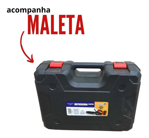 Motosserra A Bateria Importway 18v Guia De 12 Com Maleta Cor Vermelho-preto