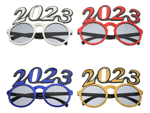 Gafas Navideñas Cap Decorations 2023, 4 Pares