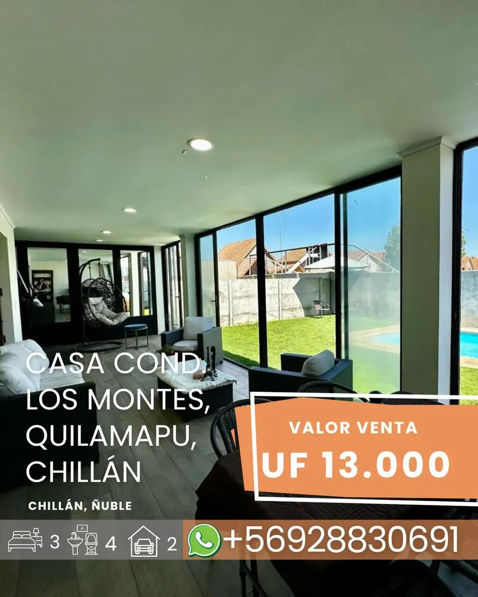 Imagen 2 de 12 de Casa En Condominio Los Montes, Quilamapu, Chillán