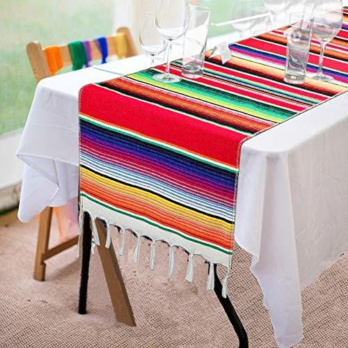 Fowecelt Mexican Serape Table Runner 14 X 84 Inch For 7hqzw