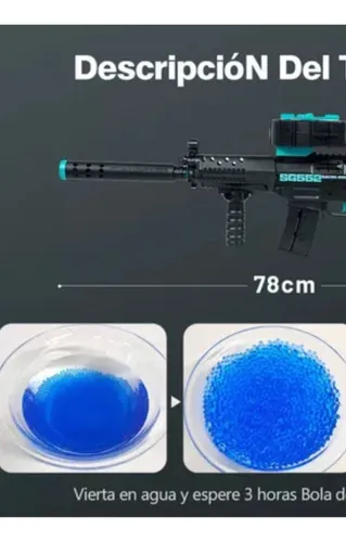 Pistola De Juguetes Lanza Balas Hidrogel Rifle Sg552 20 Mts