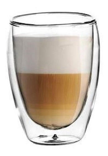 Taza Latte Barista Doble Vidrio Sin  Asa 350cc Pack X 2un.