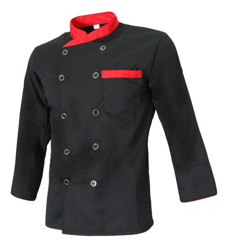 Uniforme De La Chaqueta Del Chef Black L