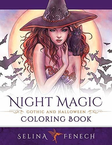 Book : Night Magic - Gothic And Halloween Coloring Book...