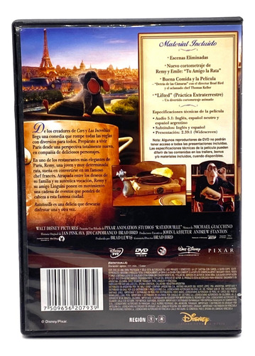 Dvd Ratatouille / Película 2007 / Excelente (Usado)