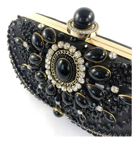 Clutch Bordada Con Piedras Importadas Exclusivas