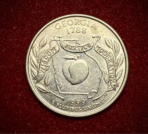 Moneda Cuarto De Dolar Estados Unidos Georgia 1999 Ceca D
