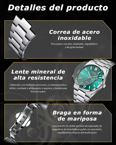 Reloj De Cuarzo Hombre Analógico Relojes Pulsera Moda Watch