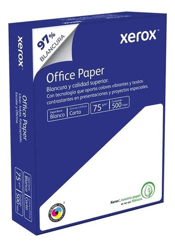 Hojas Xerox Papel Office Tamaño Carta 500 Hojas 1 Paquete Color Blanco