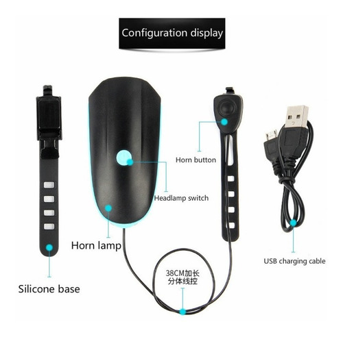 Imagen 4 de 8 de Set De Luces Delanteras Y Traseras Con Timbre Para Bicicleta