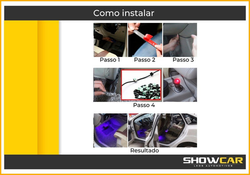 Luz Led Neon Cores Ambiente Interno Automotivo Tuning