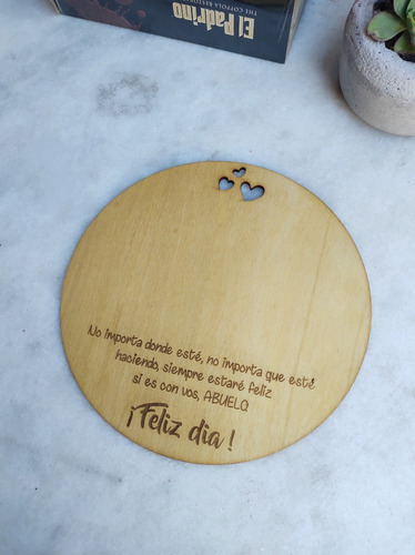 Imagen 2 de 2 de Abuelo. Tarjeta De Madera Idea Regalos Por El Dia Del Padre