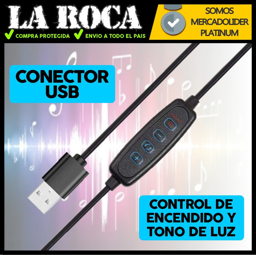 Imagen 6 de 10 de Aro Luz Led Soporte Celular 3 Tonos Anillo Streaming Cuotas