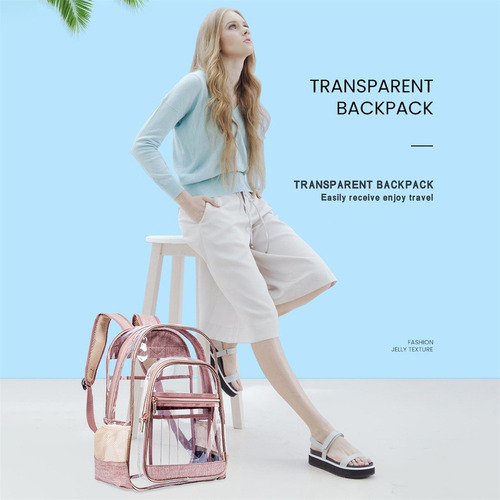 Mochila Transparente De Pvc Resistente, Transparente, Para C