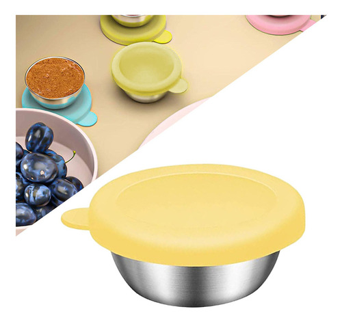 Contenedores De De Acero Inoxidable Con Tapas Amarillo