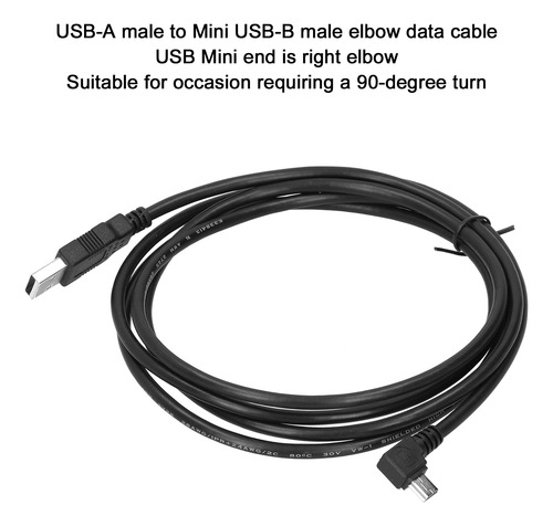 Cable De Línea De Datos Usb 2.0 Elbow De 90 Grados A Mini Us