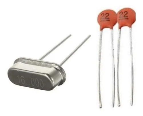 Cristal 16mhz 16 Mhz 16000 E Capacitores 22pf - 10 Unidades