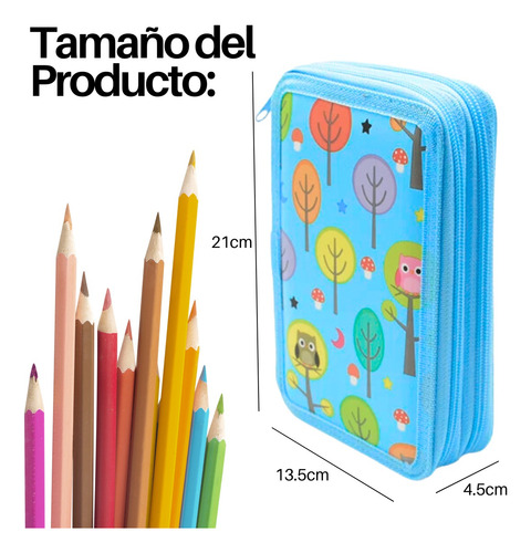 Lapicera Organizadora Colores Lápices Doble Compartimiento