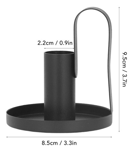 Portavelas Negros, 2 Piezas, Mango Curvo De Metal
