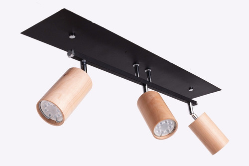 Imagen 8 de 10 de Aplique Plafon 4 Luces Madera - Ng / Bl Movil Apto Led