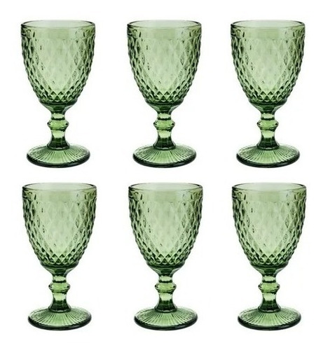 Jogo De Taças Bico De Abacaxi Ametista 300ml Cor Bico Abacaxi Verde