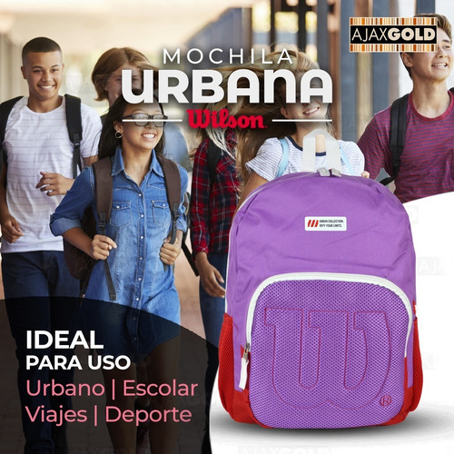 Imagen 6 de 10 de Mochila Wilson Urbana Deportes Reforzada Gym Porta Notebook