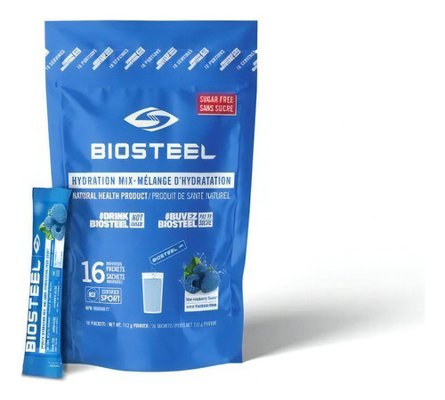 Biosteel Hidratación Mix Electrolitos Esenciales 16pack Mf S Sabor Blue raspberry