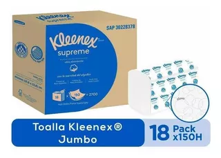 Toalla Kleenex Supreme Intercalada 18 X 150 Kimberly Clark