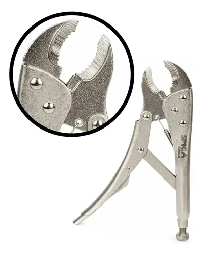 Pinza De Presion Fuerza Perro 10 Pulgadas SPICA TOOLS PIN-8 Regulable Mordaza Curva Acero