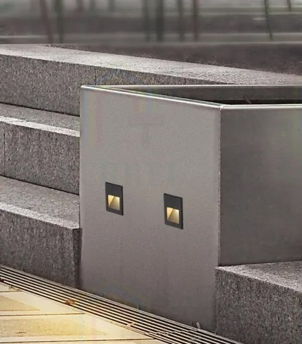 Lampara Led Escalera Pared Cortesía Empotrable Foco 1.5w Color negro +luz Cálida