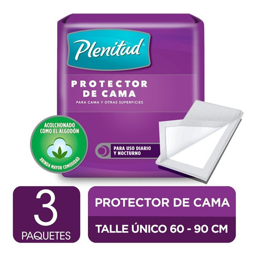 Imagen 2 de 3 de Plenitud Protector De Cama X 8 Unidades Pack X 3