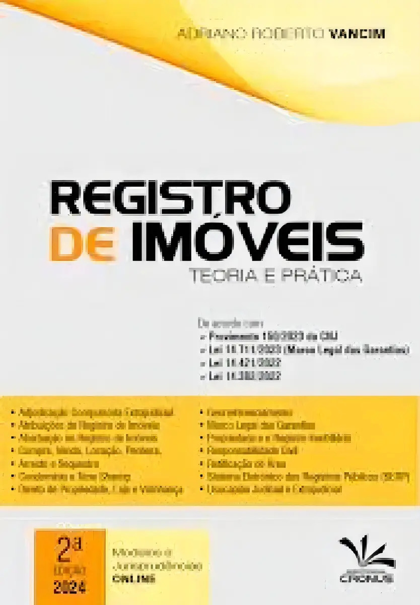 Registro De Imóveis, De Adriano Roberto Vancim. Editorial Cronus Editora, Capa Mole Em Português