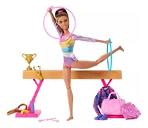 Comprar Barbie Profesiones Set De Juego Gimnasta Cabello Castaño Par