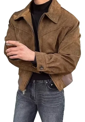 comprar Chamarra De Gamuza Y Vuelo Corto Vintage Primavera-otoño De